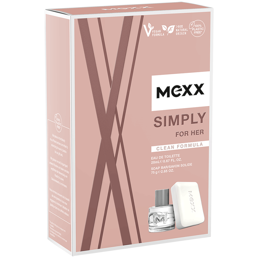 Bild: Mexx Simply For Her Geschenkset Eau de Toilette 20 ml + Feste Seife 75 g 