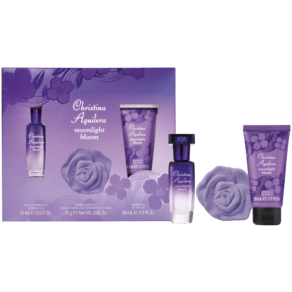 Bild: Christina Aguilera Moonlight Bloom Geschenkset Eau de Parfum 15 ml + Duschgel 50ml + Badekugel 