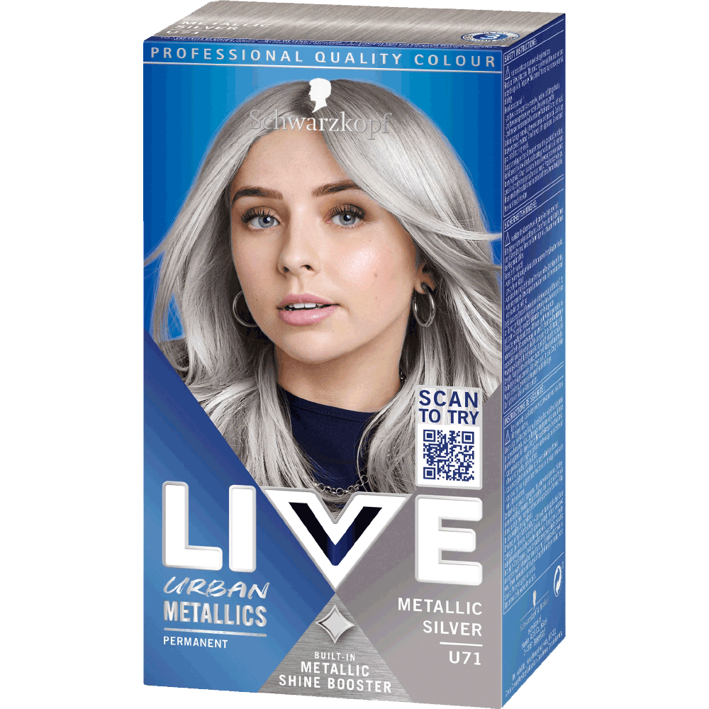 Bild: Schwarzkopf Live Ultra Metallic U71 Metallic Silver Level 3 grau