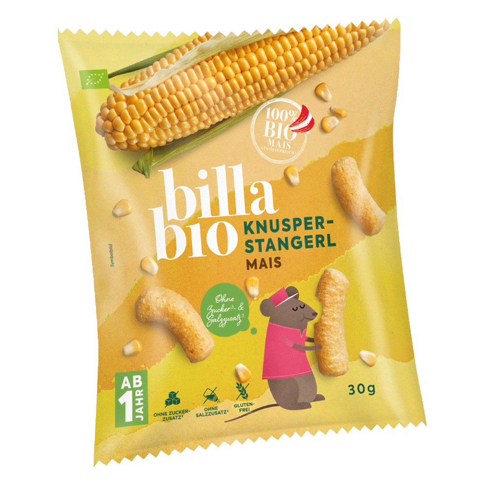 Bild: Billa Bio Knusper Stangerl Mais 