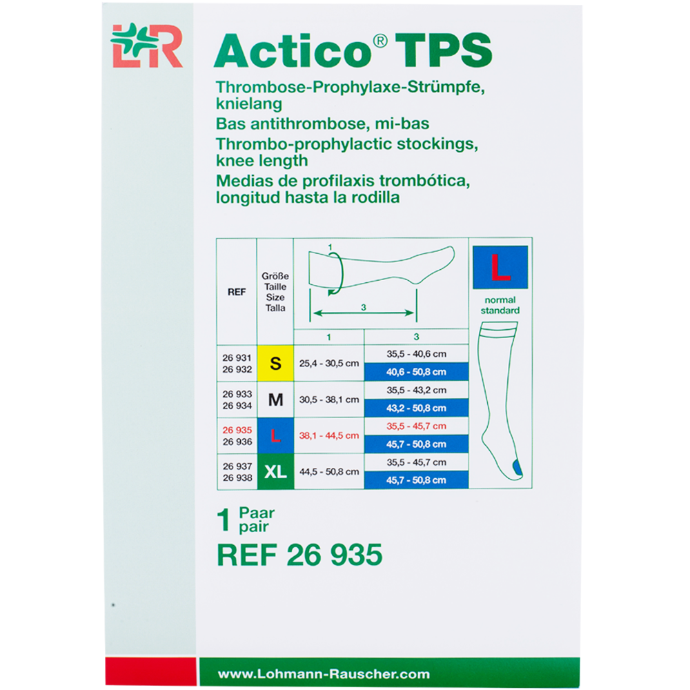 Bild: LOHMANN & RAUSCHER Actico® TPS Thrombose-Prophylaxe-Strümpfe knielang Gr. L 