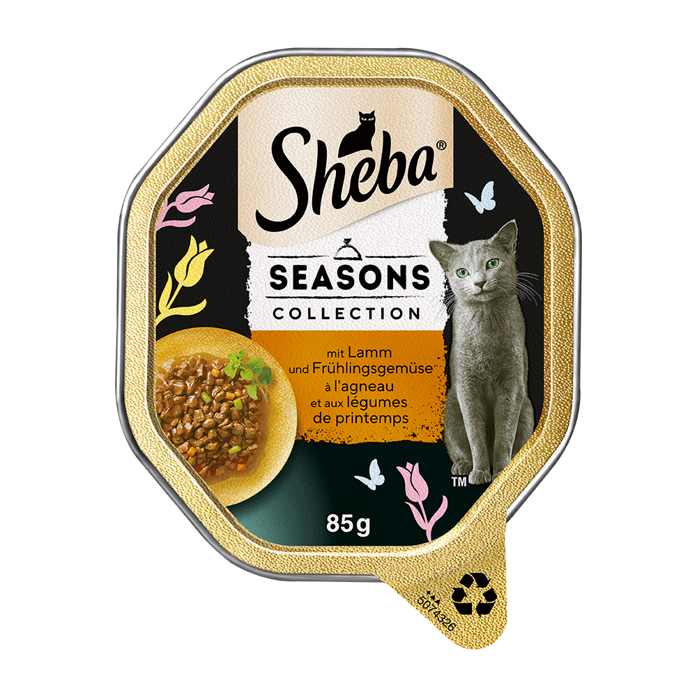 Bild: Sheba Seasons Collection mit Ente, Forelle, Lamm und Huhn 