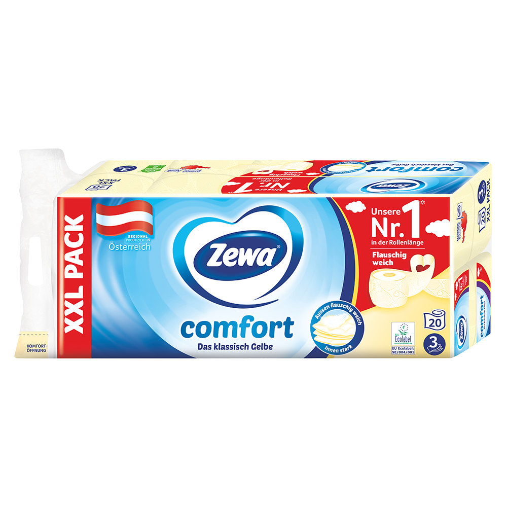 Bild: Zewa Comfort Das klassisch Gelbe Toilettenpapier 