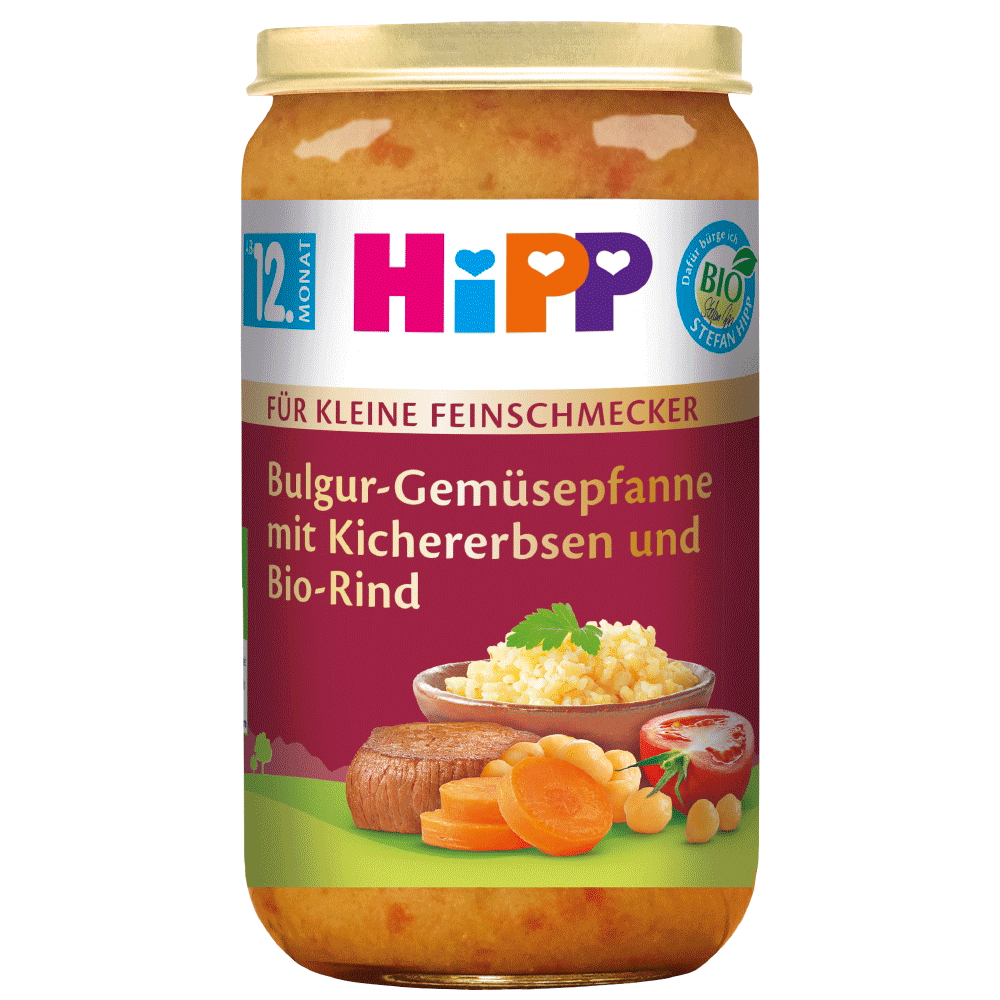 Bild: HiPP Gemüsepfanne mit Kichererbsen und Bio-Rind 