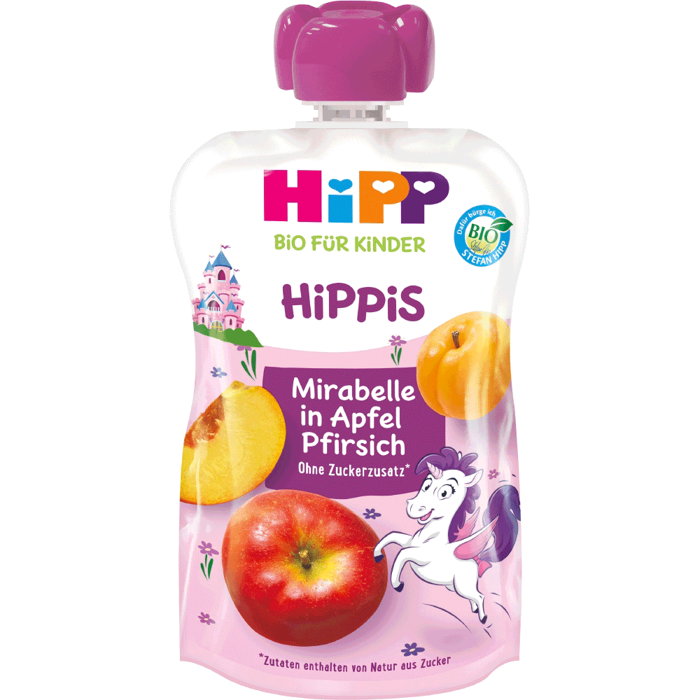 Bild: HiPP Hippis Mirabelle in Apfel-Pfirsich 