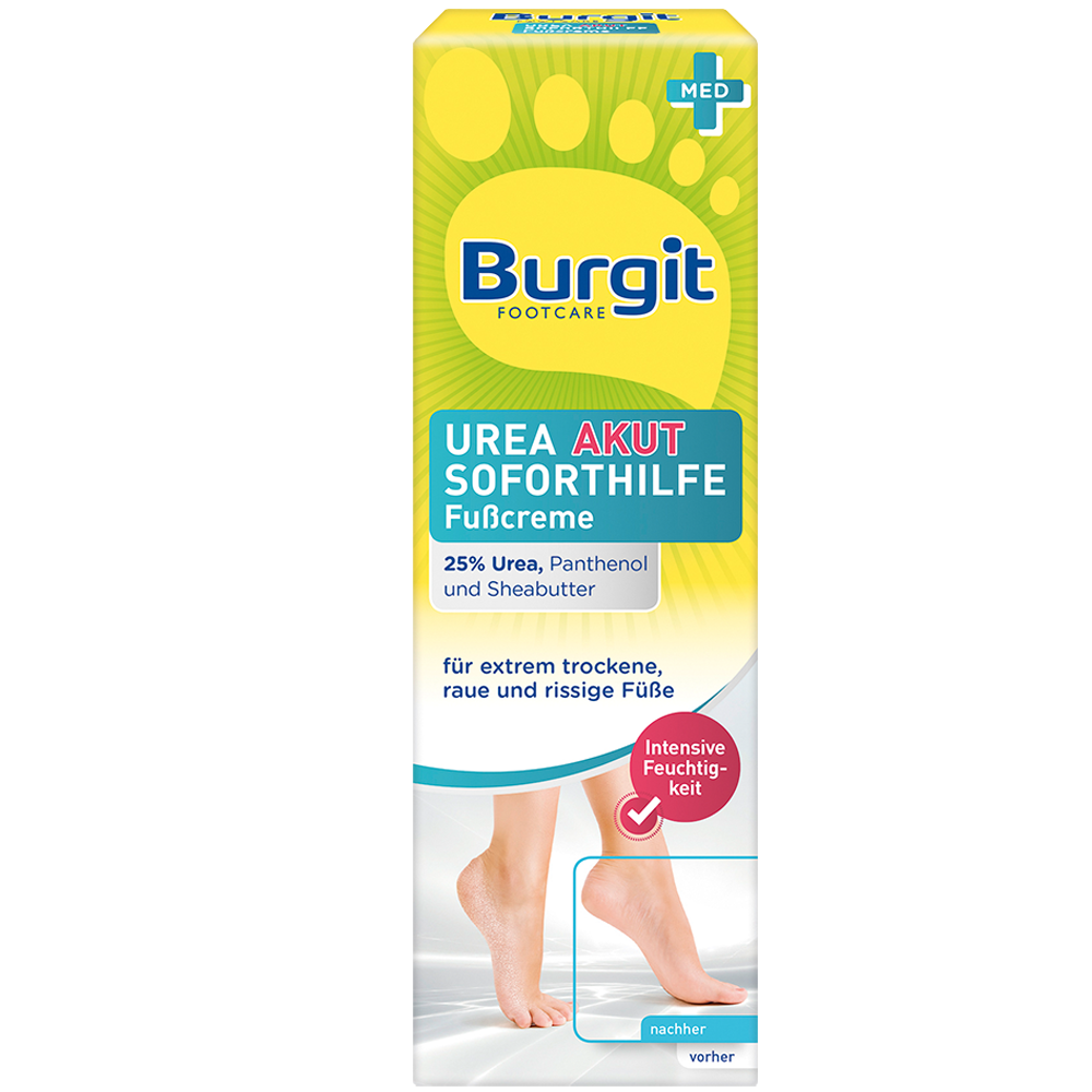 Bild: Burgit Footcare Urea Akut Soforthilfe Fußcreme 