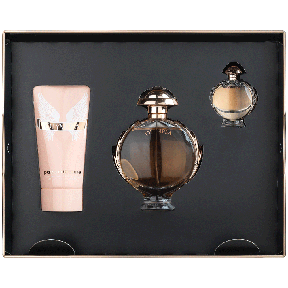 Bild: Paco Rabanne Olympea Geschenkset Eau de Parfum 50 ml + Bodylotion 75 ml + Mini Eau de Parfum 6 ml 