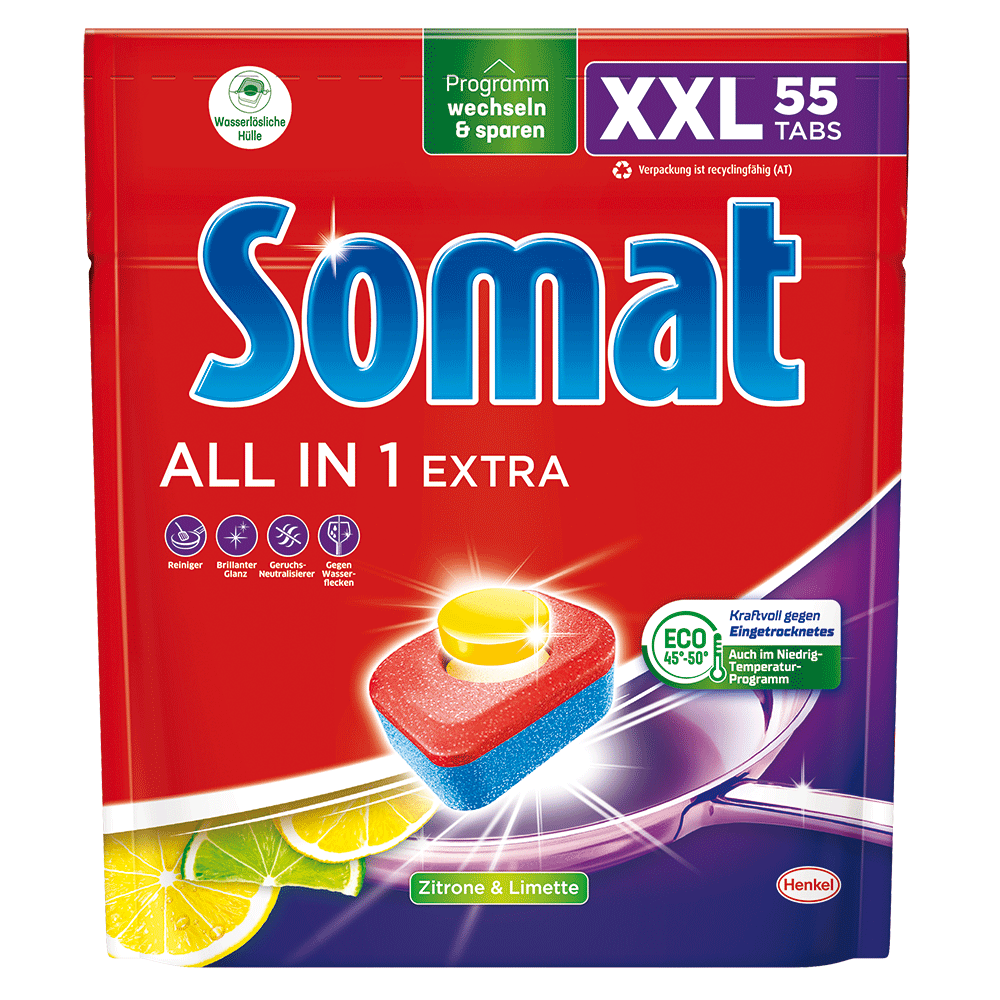 Bild: Somat All in 1 Extra Geschirrspültabs Zitrone & Limette 