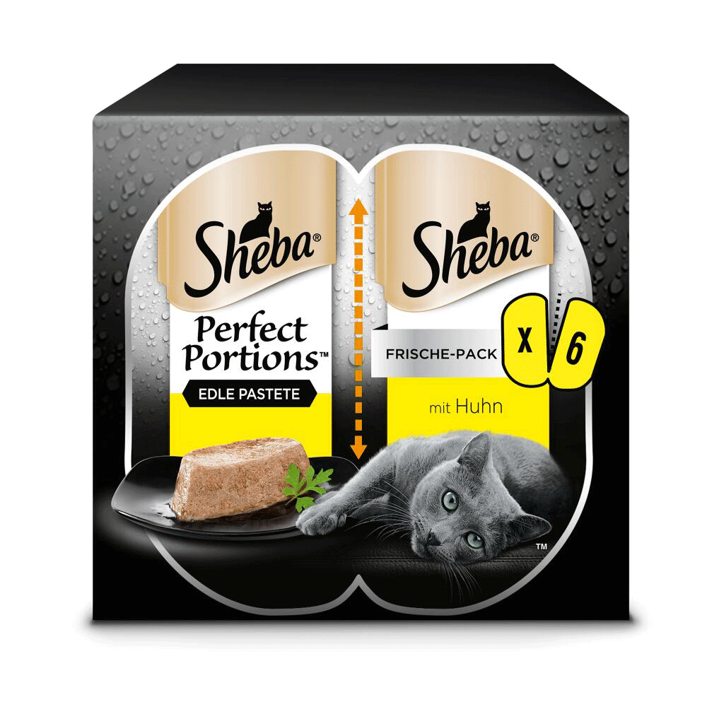 Bild: Sheba Perfect Portions Edle Pastete Huhn 6er-Pack 