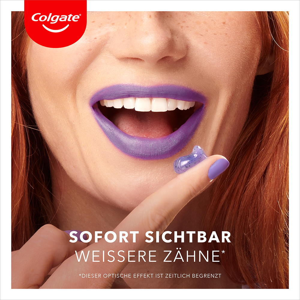 Bild: Colgate Max White Purple Reveal Instant Whitening-Zahnpasta 