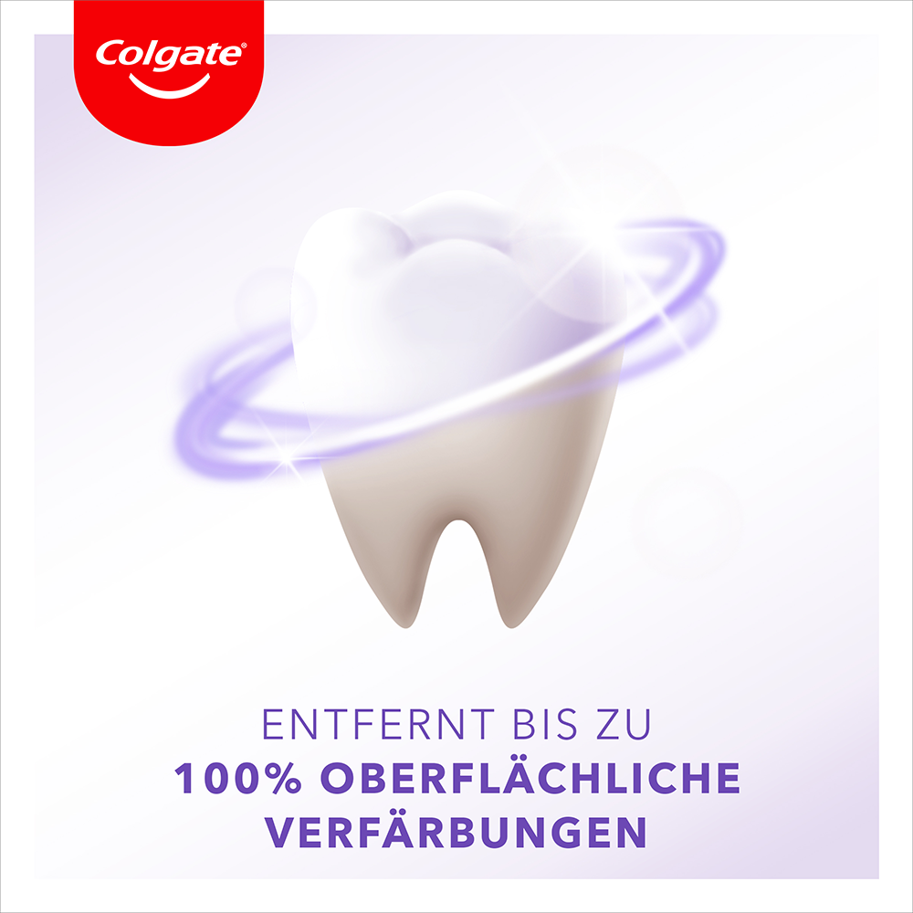 Bild: Colgate Max White Purple Reveal Instant Whitening-Zahnpasta 