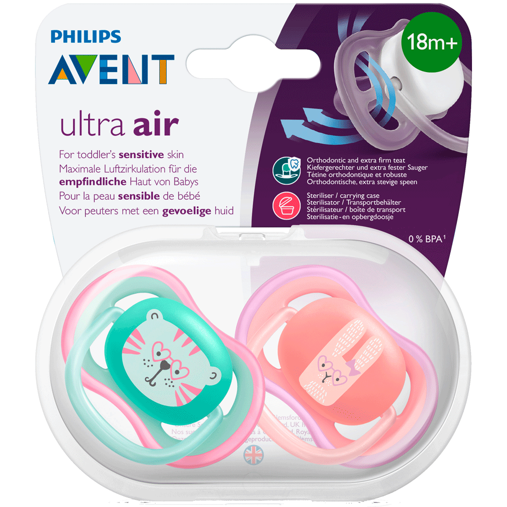 Bild: PHILIPS AVENT Avent Schnuller Ultra Air 18M+ Girl 