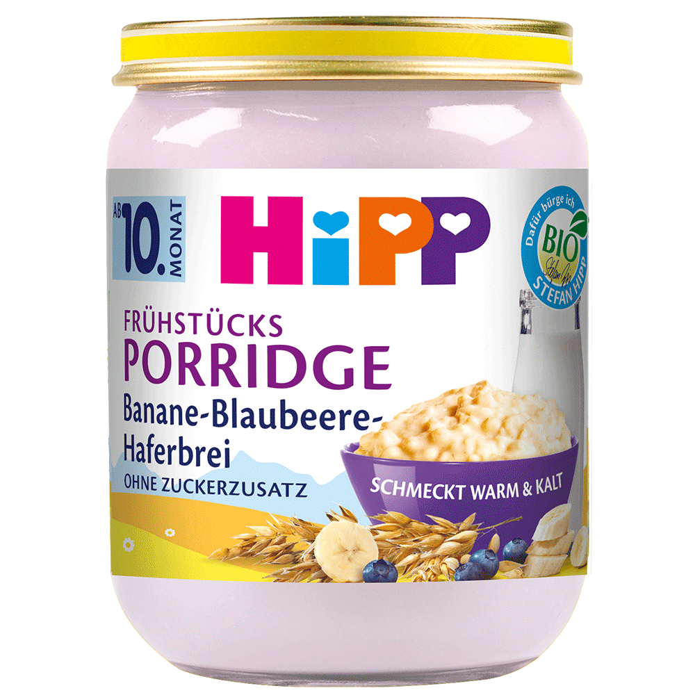 Bild: HiPP Frühstücks-Porridge Banane Blaubeere Haferbrei 