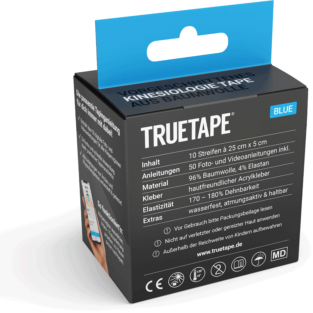 Bild: True Tape Kinesiotape Vorgeschnitten Blau 