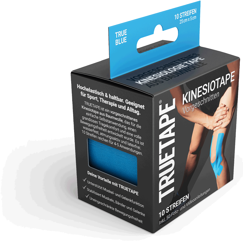 Bild: True Tape Kinesiotape Vorgeschnitten Blau 