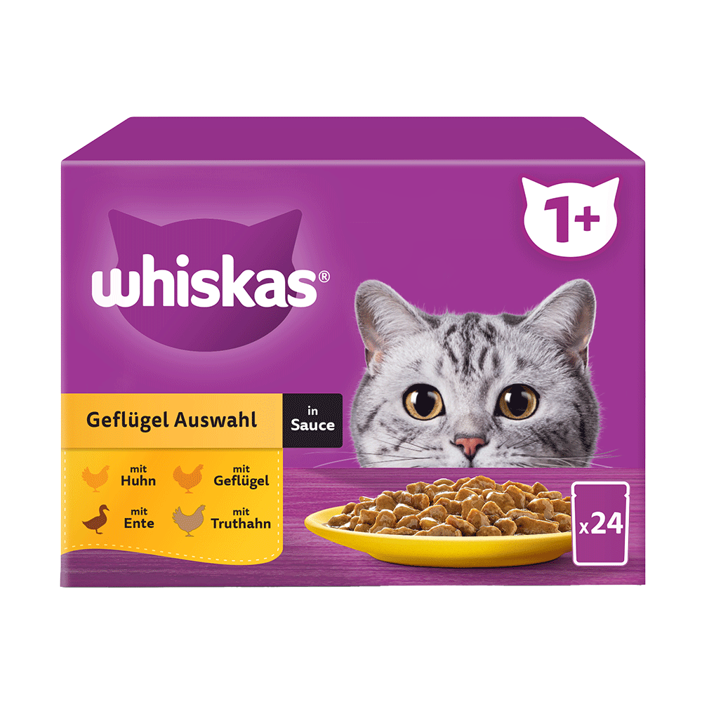 Bild: Whiskas Geflügel Auswahl in Sauce mit Huhn, Geflügel, Ente und Truthahn 