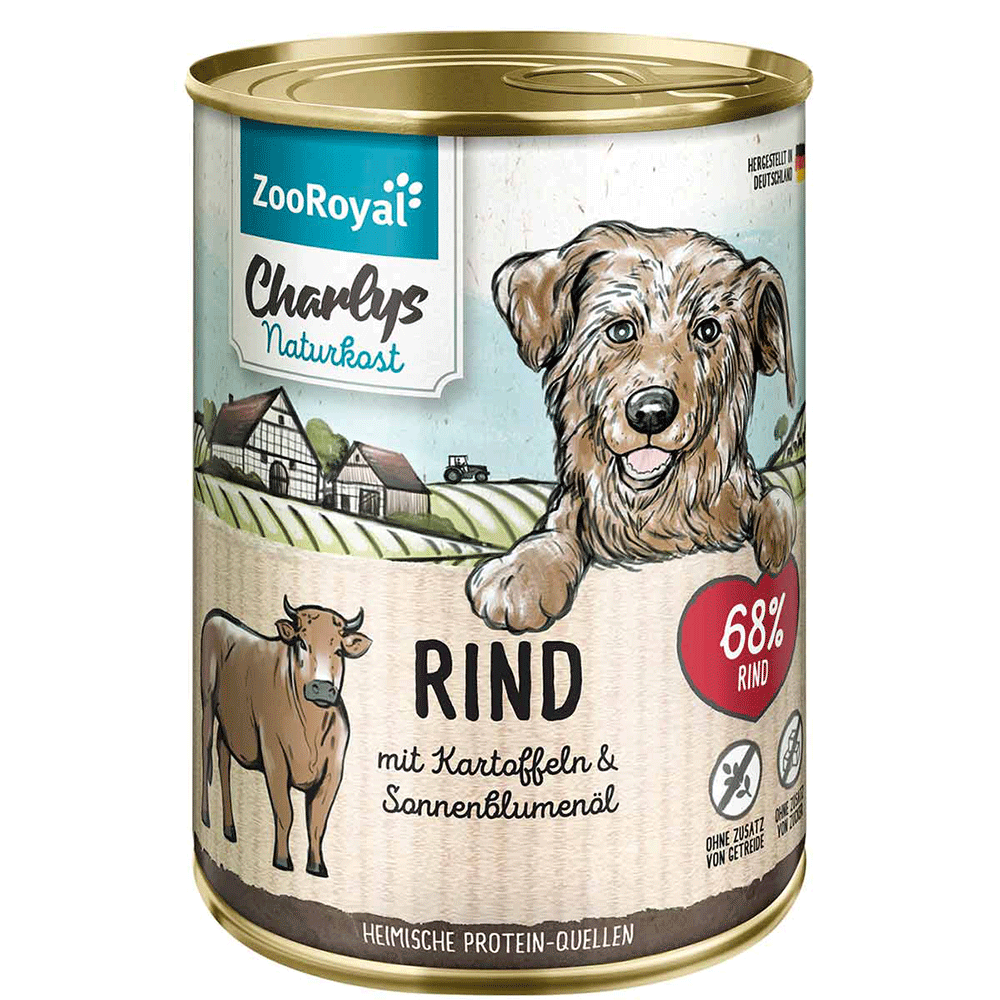 Bild: ZooRoyal Charlys Naturkost Rind mit Katroffeln Hundefutter 