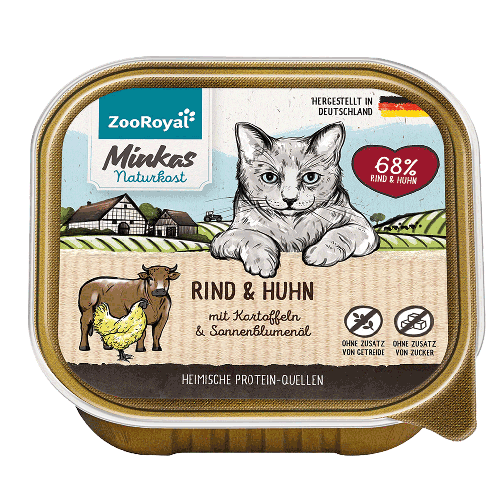 Bild: ZooRoyal Minkas Naturkost Adult Rind & Huhn Katzenfutter 