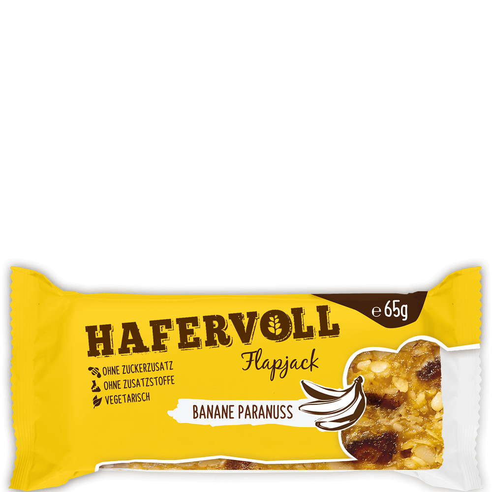 Bild: HAFERVOLL Flapjack Banane Paranuss 