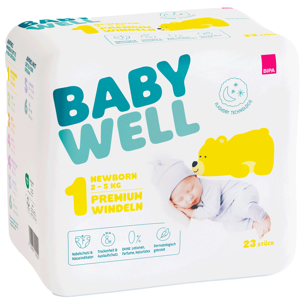 Bild: BABYWELL Premium Windeln Größe 1, 2-5 kg 