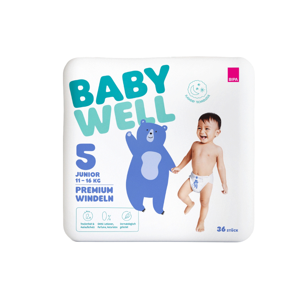 Bild: BABYWELL Premium Windeln Jumpopack Größe 5, 11-16 kg 