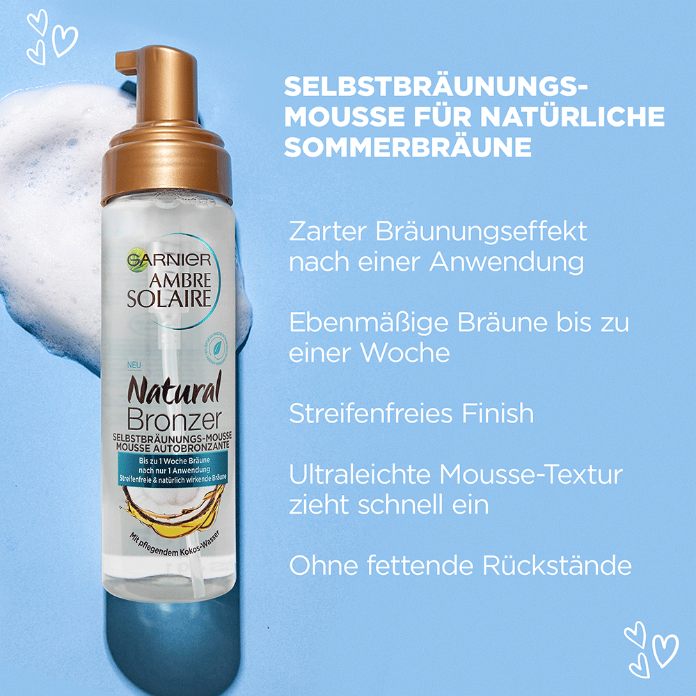 Bild: GARNIER AMBRE SOLAIRE Natural Bronze Selbstbräunungs-Mousse 