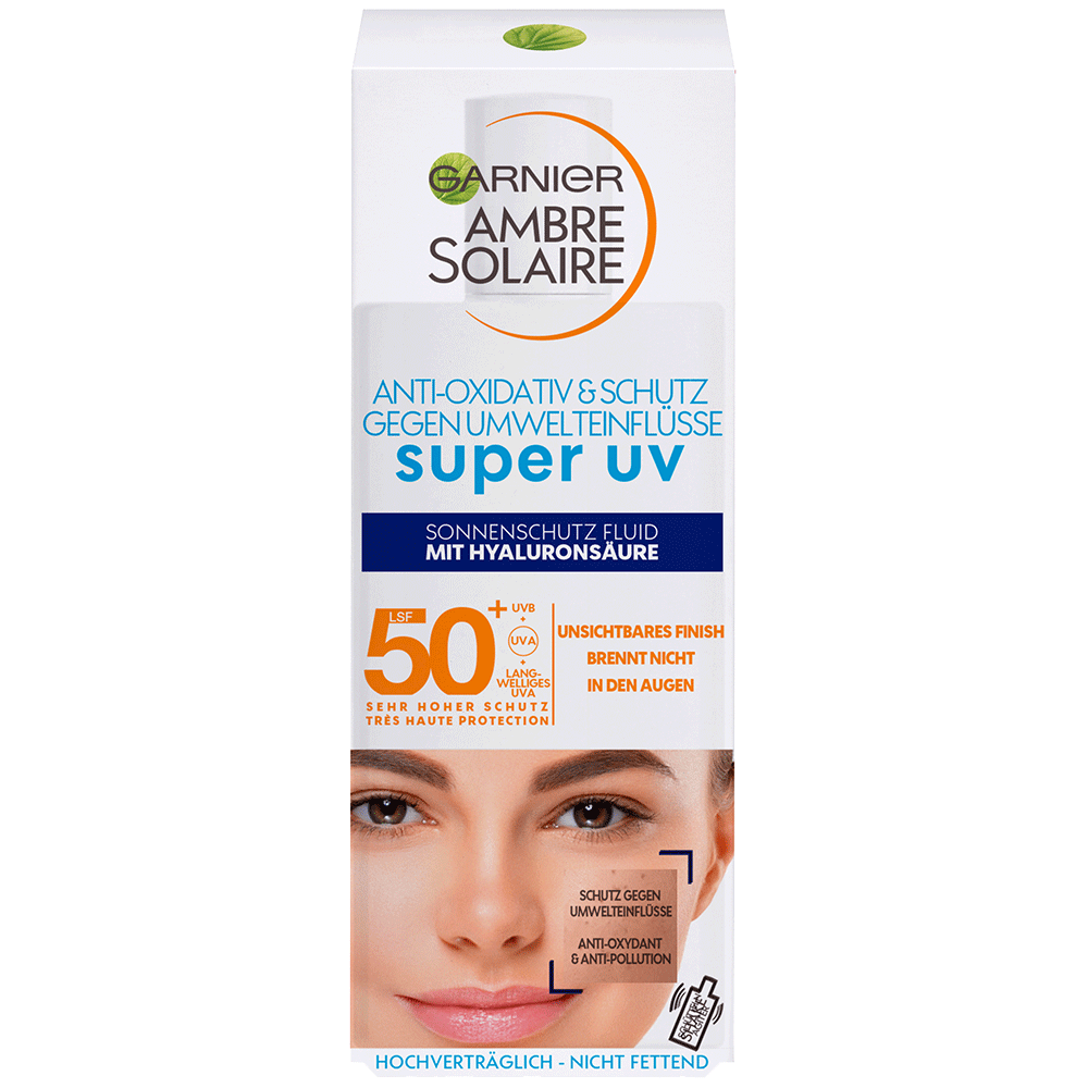 Bild: GARNIER AMBRE SOLAIRE Sensitive Expert + Gesicht Advanced Sonnencreme LSF 50+ 