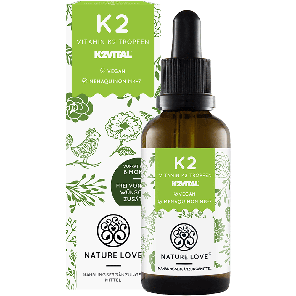 Bild: NATURE LOVE Vitamin K2 Flüssig Menaquinon MK-7 