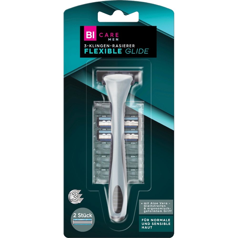 Bild: BI CARE MEN 3 Klingen Rasierer Flexible Glide 