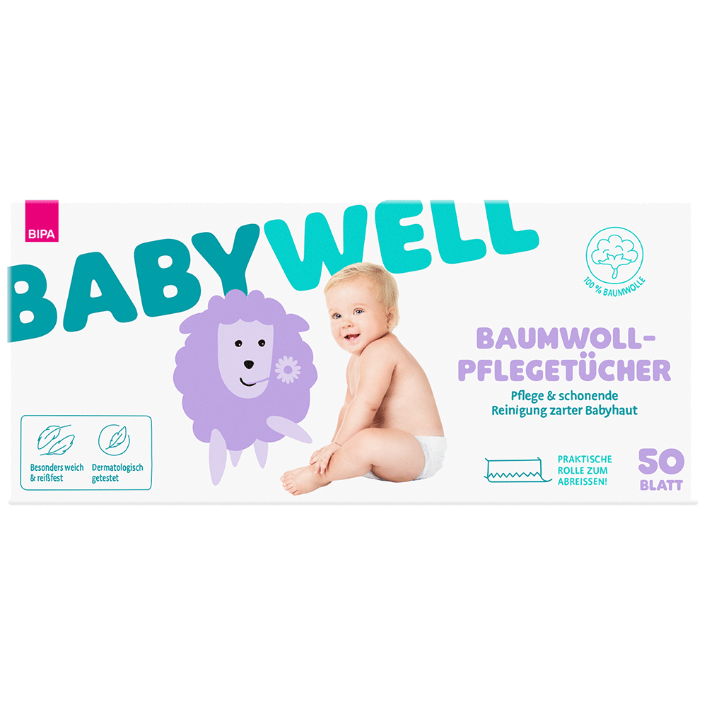 Bild: BABYWELL Baumwoll Pflegetücher Box 