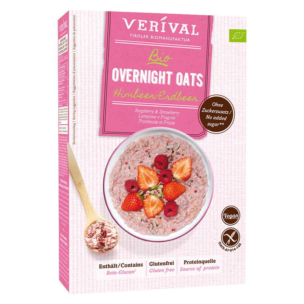 Bild: Verival Bio Overnight Oats Himbeer-Erdbeer 