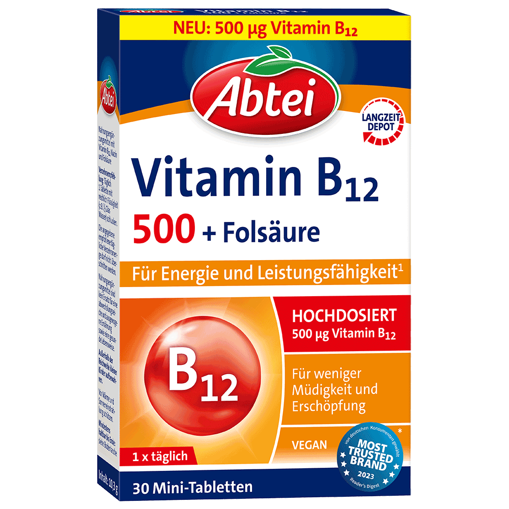 Bild: Abtei Vitamin B12 500 + Folsäure 