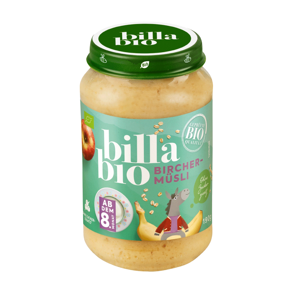 Bild: Billa Bio Gläschen Birchermüsli 