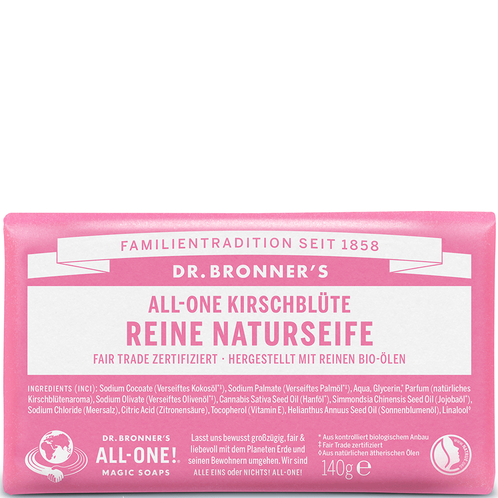 Bild: Dr. Bronner's Seifenstück Kirschblüte 