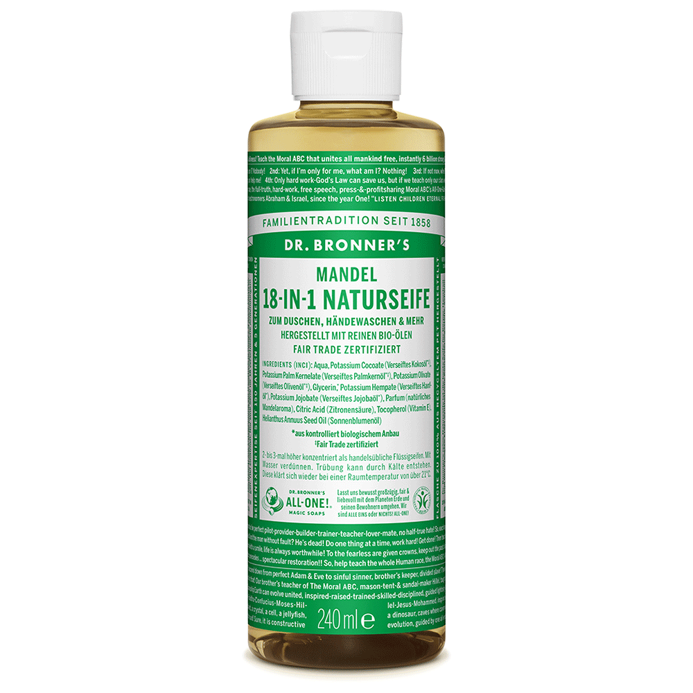 Bild: Dr. Bronner's 18-in-1 Naturseife Mandel 240ml