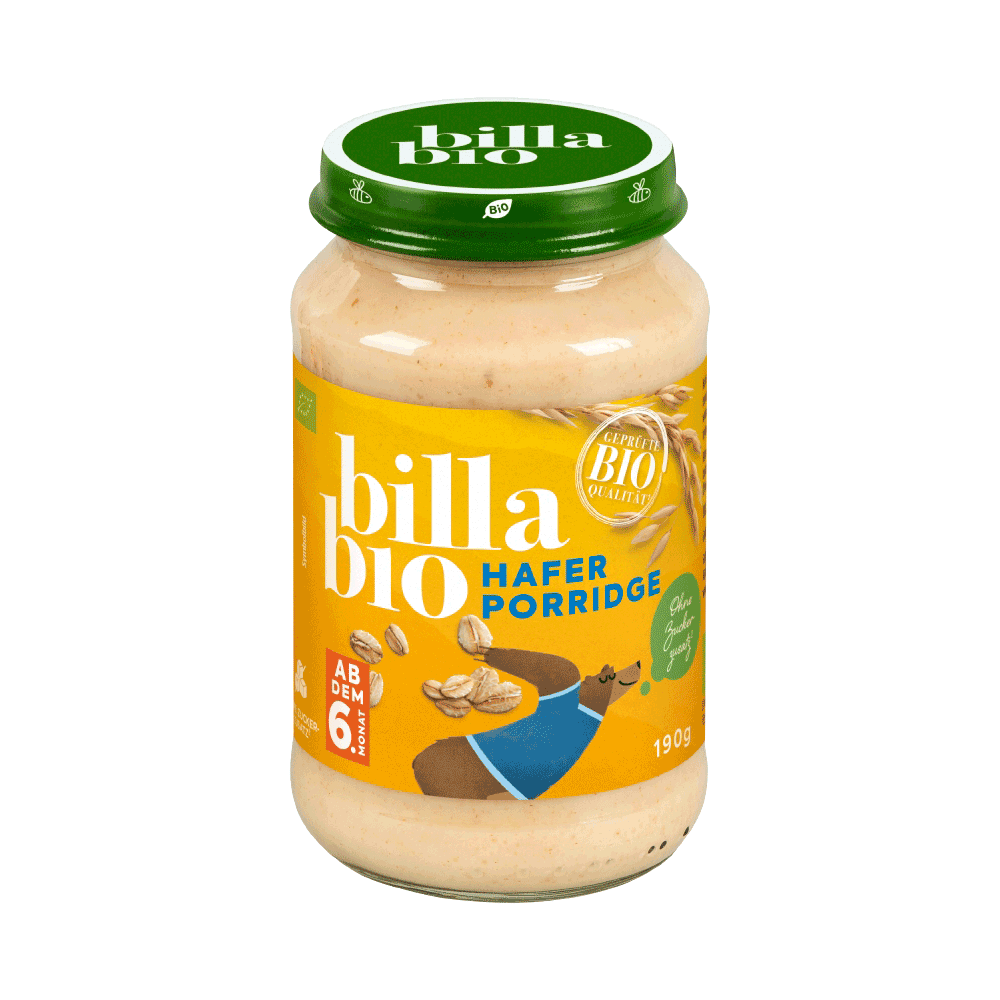 Bild: Billa Bio Gläschen Hafer Porridge 