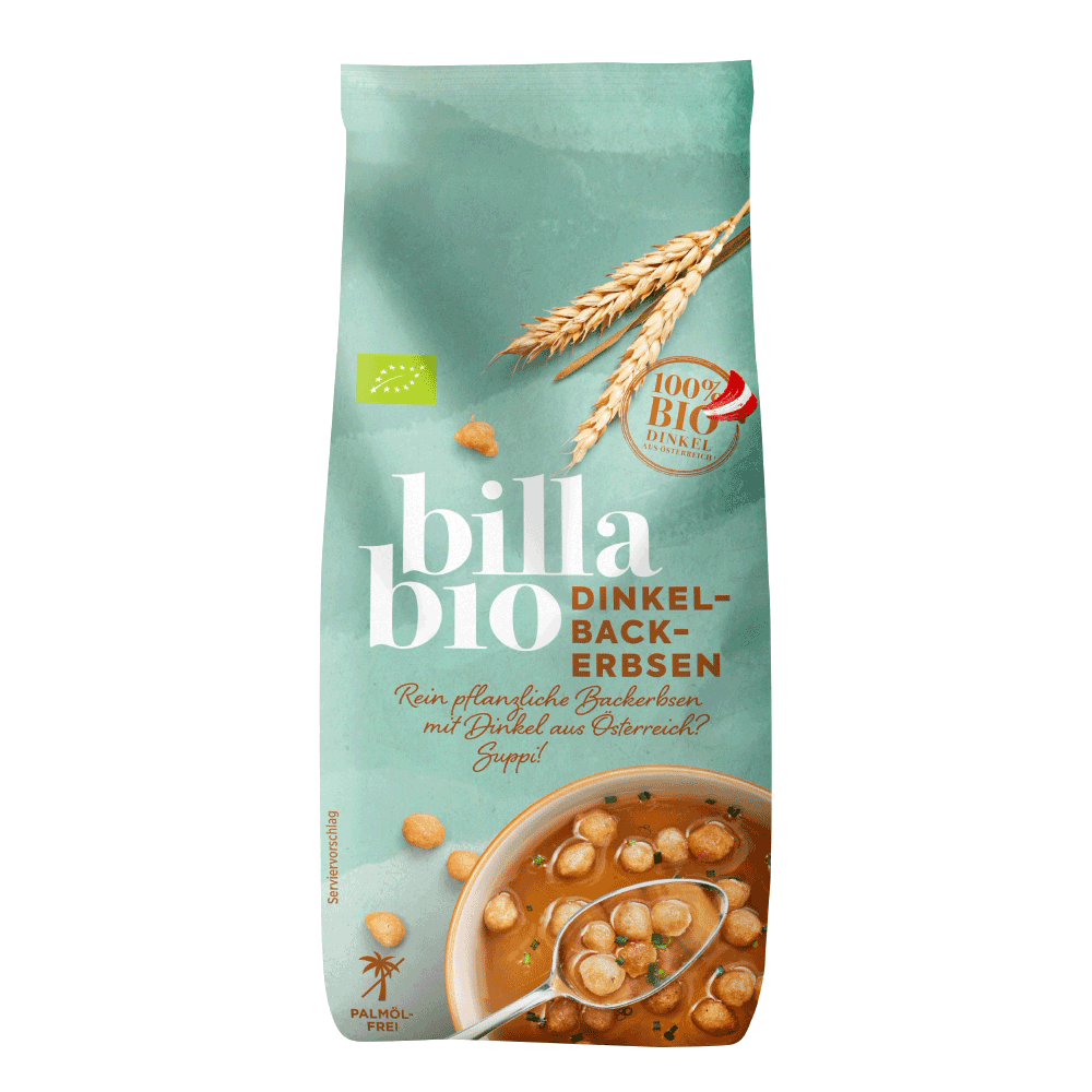 Bild: Billa Bio Dinkel Backerbsen 