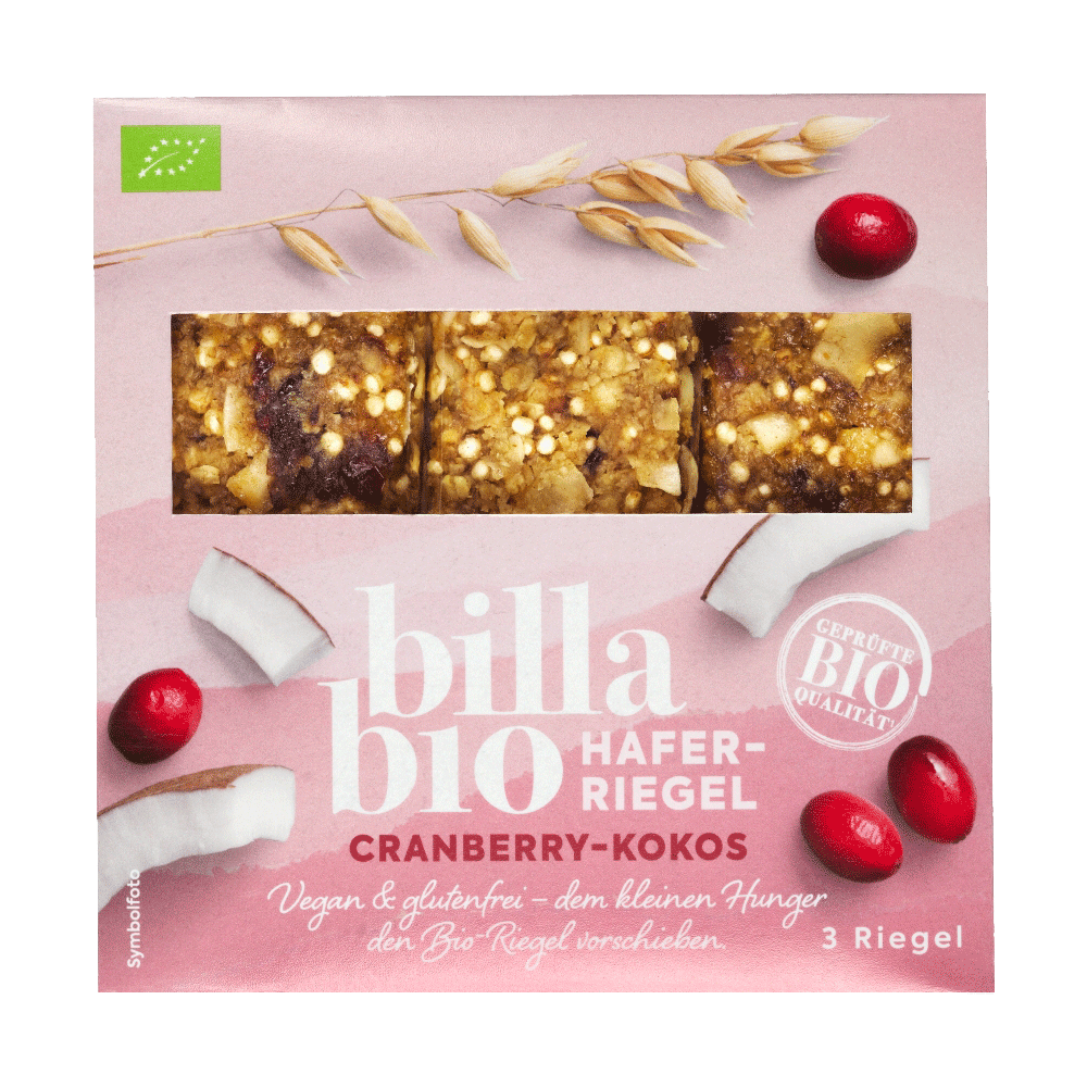 Bild: Billa Bio Hafer Riegel Cranberry Kokos 