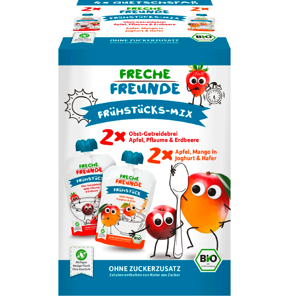 Bild: Freche Freunde Bio Quetschie Multipack Frühstück-Mix 