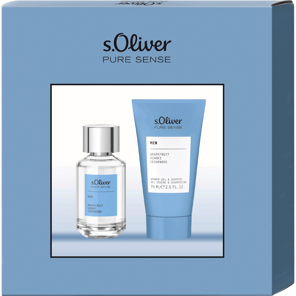 Bild: s.Oliver Pure Sense Men Geschenkset Eau de Toilette 30 ml + Duschgel 75 ml 