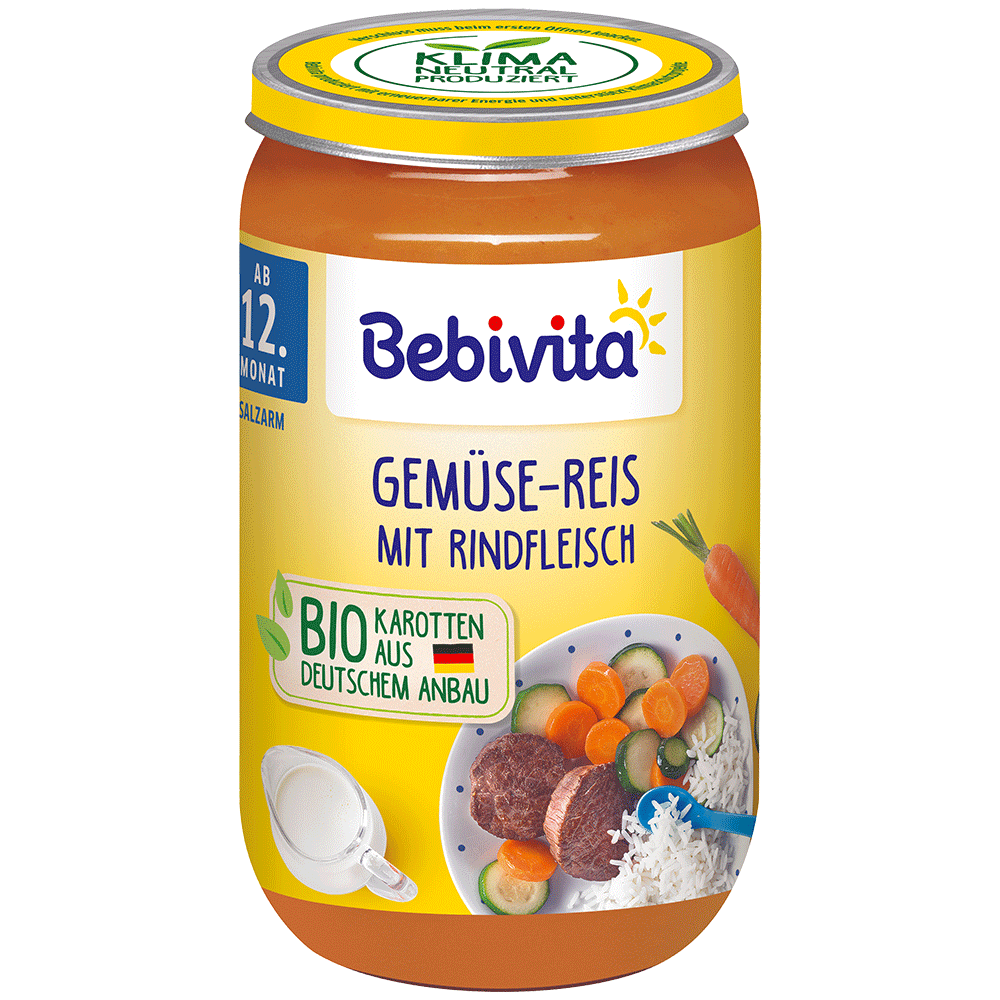 Bild: Bebivita Gemüse Reis mit Rindfleisch 