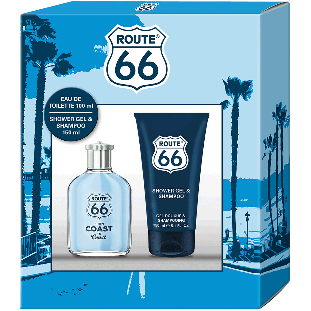 Bild: Route 66 From Coast To Coast Geschenkset Eau de Toilette 100 ml + Duschgel 150 ml 