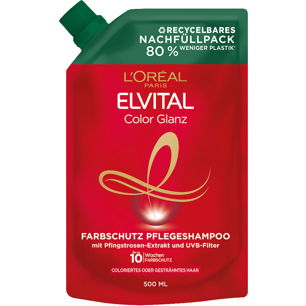 Bild: L'ORÉAL PARIS ELVITAL Shampoo Nachfüllpack Color Glanz 