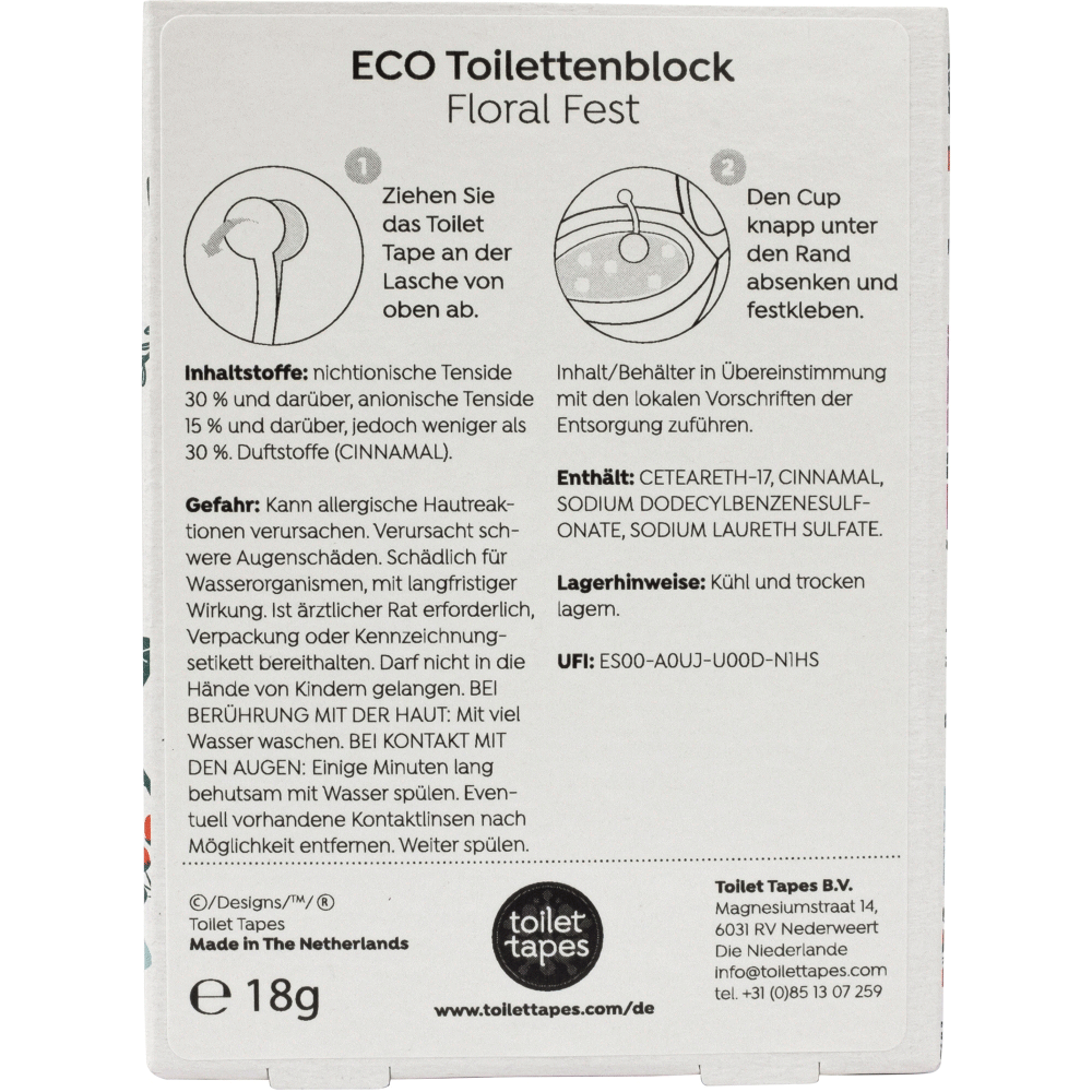 Bild: Toilet Tapes ECO Toilettenblock Floral Fest 