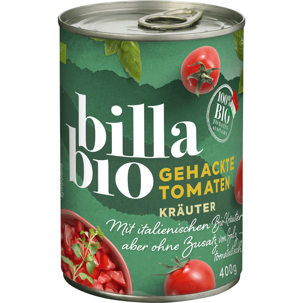 Bild: Billa Bio Gehackte Tomaten mit Kräuter 