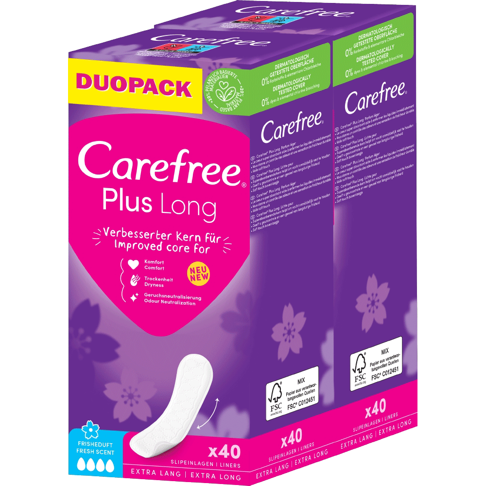 Bild: Carefree Plus Long Fresh Duo Slipeinlagen 