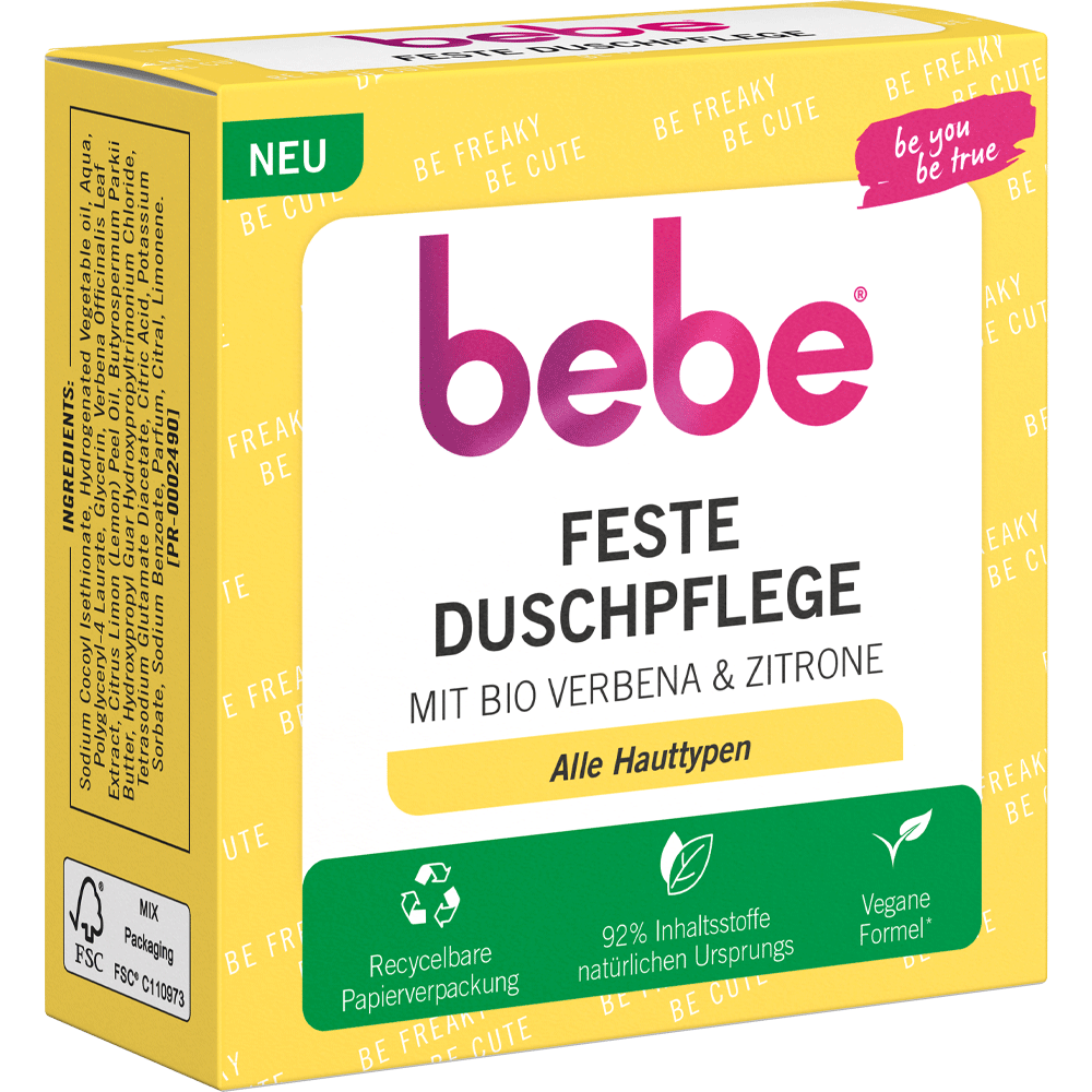 Bild: bebe Feste Duschpflege Belebend mit Verbena & Zitrone 