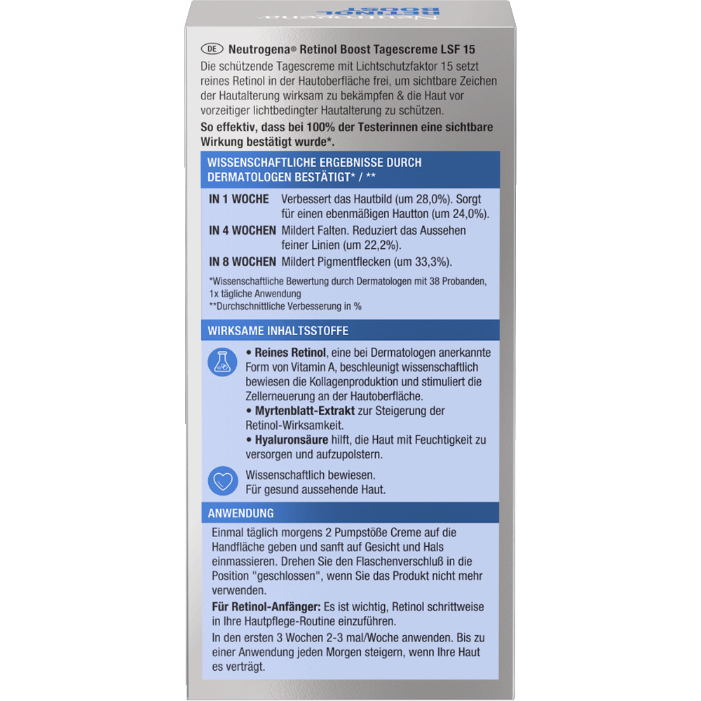 Bild: Neutrogena Anti-Age Tagescreme Retinol Boost LSF 15 