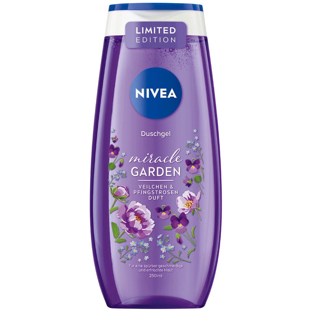 Bild: NIVEA Miracle Garden Duschgel Veilchen & Pfingstrose 