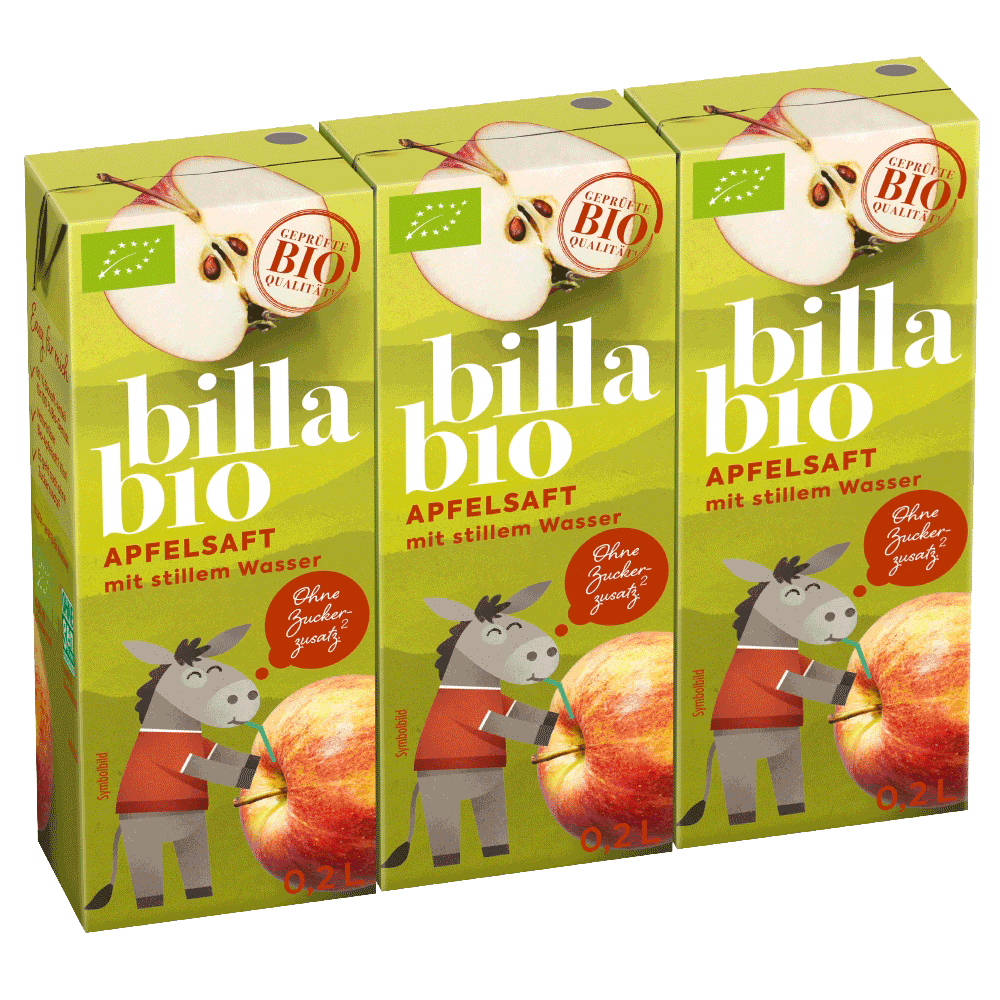 Bild: Billa Bio Apfelsaft mit stillem Wasser (3x0,2L) 